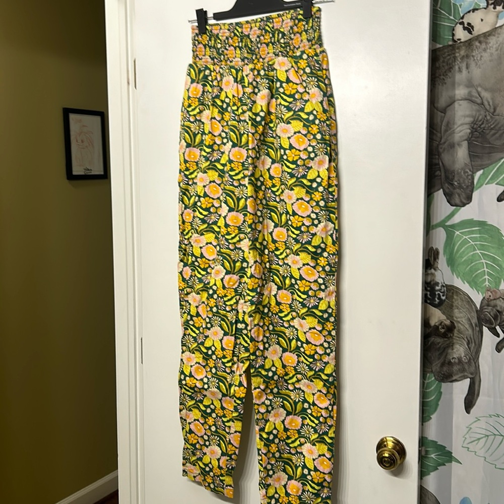 Lucy & Yak - Alexa Organic Cotton Trousers - Small Long - Memory Lane Floral